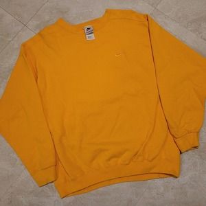 VTG 90s NIKE Mens M Medium Yellow Embroidered Swoosh USA Crewneck Sweatshirt